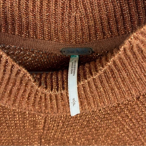 Free People Fete Knit Metallic rare sweater dress with velvet belt size: S - Picture 9 of 15